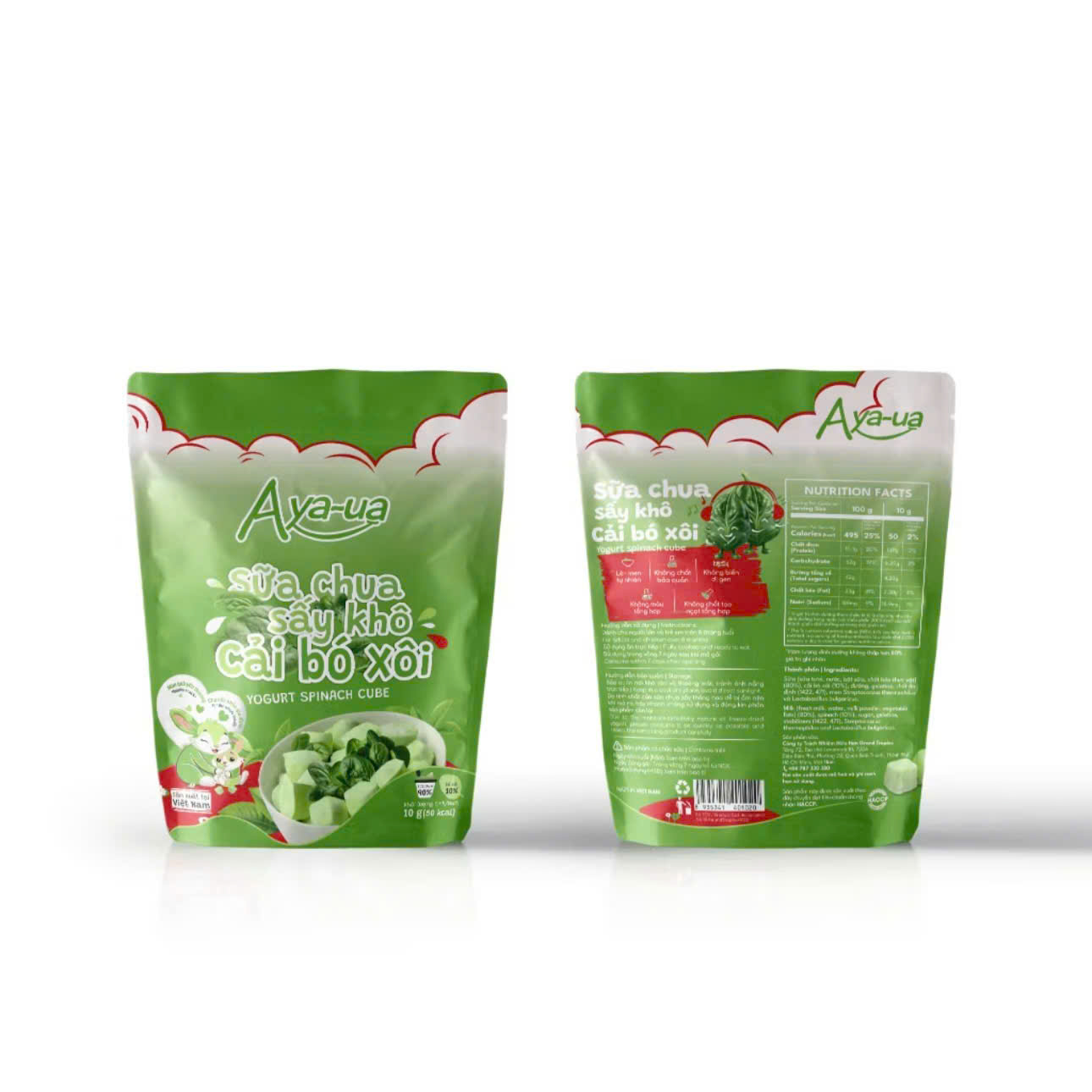 Sữa chua sấy khô Aya-ua vị cải bó xôi - 10g